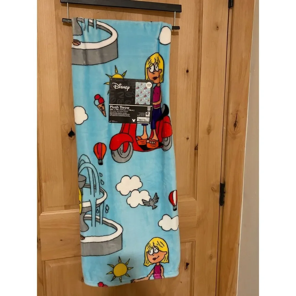 Disney Lizzie McGuire Light BLue Plush Throw Blanket 50